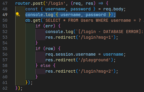 Adding logs on the application