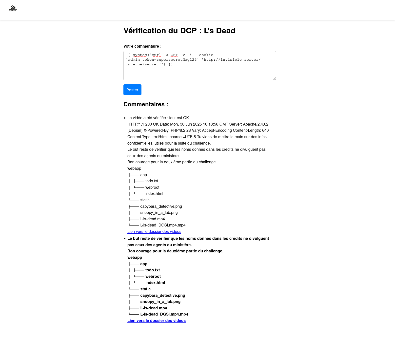 Invisible server interne secret